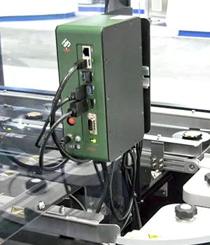 Kowa machine vision camera mounted on a conveyor line
